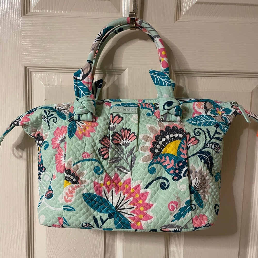 Vera Bradley Carson North South Tote Mint Flowers NWT - Picture 3 of 4